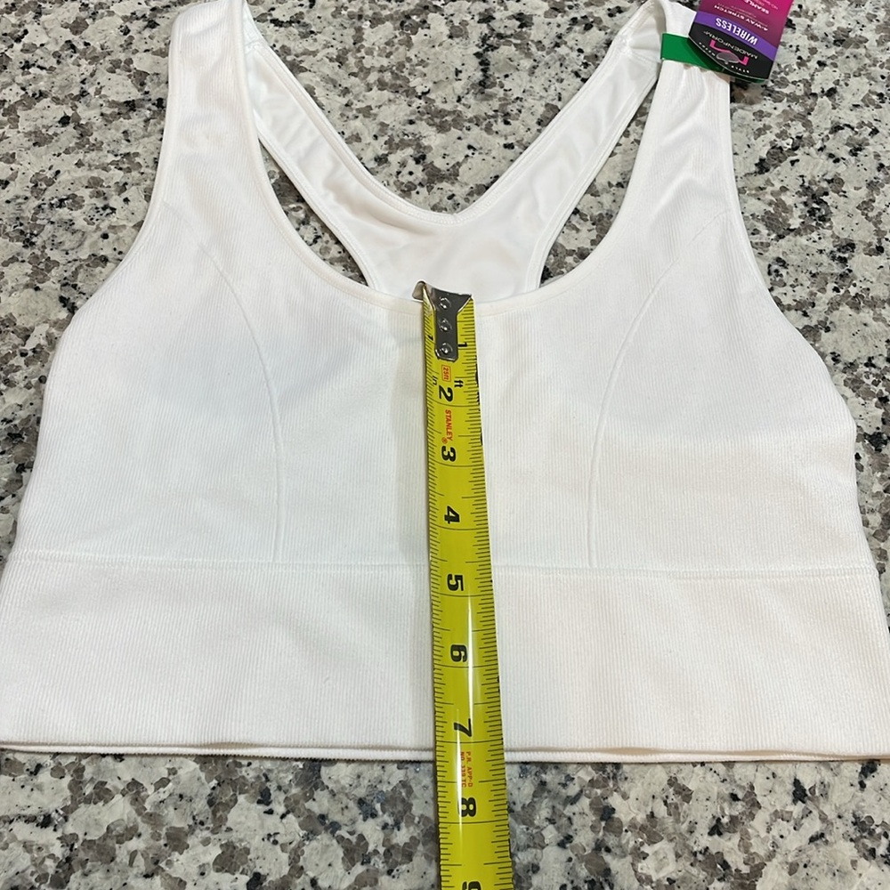 Maidenform L wireless feel good seamless white crop bra top bralette - Picture 12 of 12